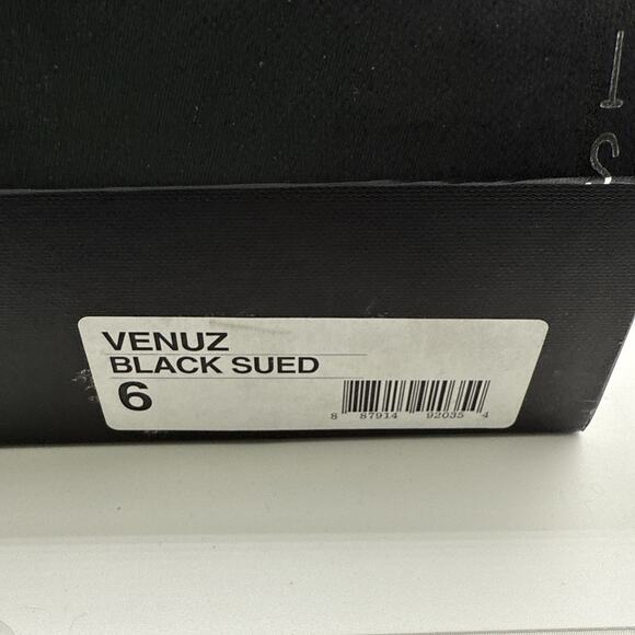 STEVEN MADDEN 6 Leather Black VENUZ Sandals Peeptoe Slingback Block 3" NEW - Picture 13 of 14